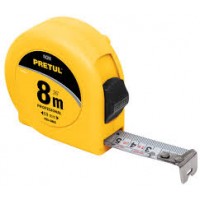 Flexómetro, amarillo, 8m, cinta 1', Pretul, tarjeta plástica